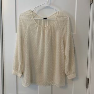 J Crew Factory Textured Dot Sheer Blouse S